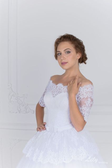 Свадебное платье 2054. Силуэт Пышное, А-силуэт. Цвет Белый / Молочный. Вид 5