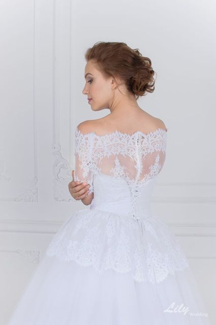 Свадебное платье 2054. Силуэт Пышное, А-силуэт. Цвет Белый / Молочный. Вид 6