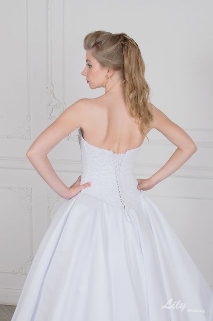 Свадебное платье 2055. Силуэт А-силуэт. Цвет Белый / Молочный. Вид 5