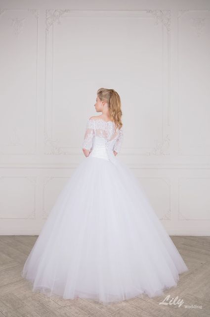 Свадебное платье 2067. Силуэт Пышное, А-силуэт. Цвет Белый / Молочный. Вид 2