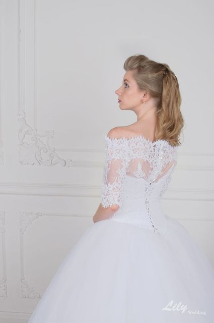 Свадебное платье 2067. Силуэт Пышное, А-силуэт. Цвет Белый / Молочный. Вид 3