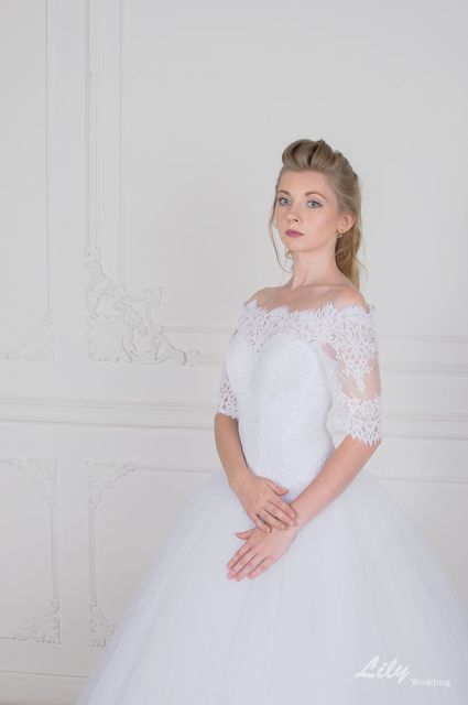 Свадебное платье 2067. Силуэт Пышное, А-силуэт. Цвет Белый / Молочный. Вид 4