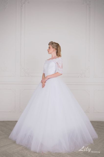 Свадебное платье 2067. Силуэт Пышное, А-силуэт. Цвет Белый / Молочный. Вид 5