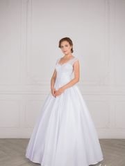 Свадебное платье 2073. Силуэт А-силуэт. Цвет Белый / Молочный. Вид 1