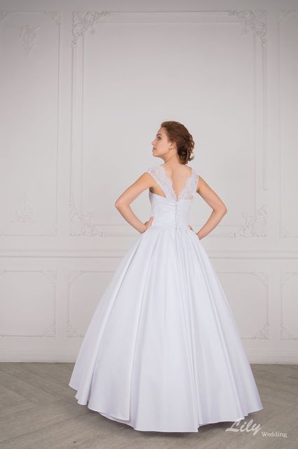 Свадебное платье 2073. Силуэт А-силуэт. Цвет Белый / Молочный. Вид 2