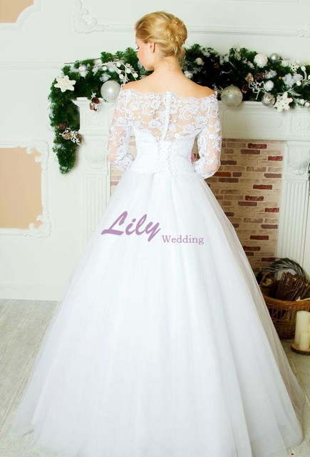 Свадебное платье 2102. Силуэт Пышное, А-силуэт. Цвет Белый / Молочный. Вид 2