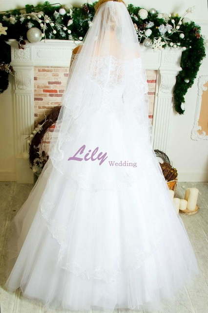 Свадебное платье 2102. Силуэт Пышное, А-силуэт. Цвет Белый / Молочный. Вид 3