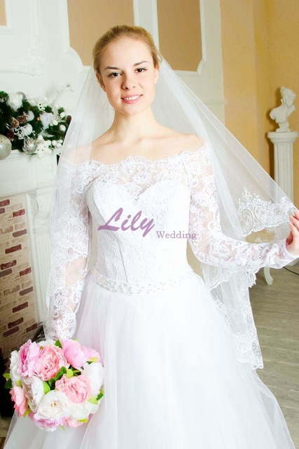 Свадебное платье 2102. Силуэт Пышное, А-силуэт. Цвет Белый / Молочный. Вид 4