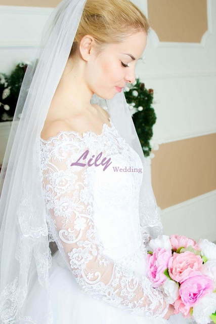 Свадебное платье 2102. Силуэт Пышное, А-силуэт. Цвет Белый / Молочный. Вид 5