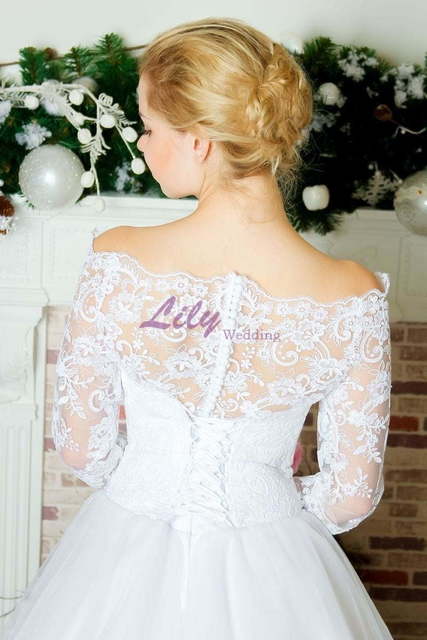 Свадебное платье 2102. Силуэт Пышное, А-силуэт. Цвет Белый / Молочный. Вид 6