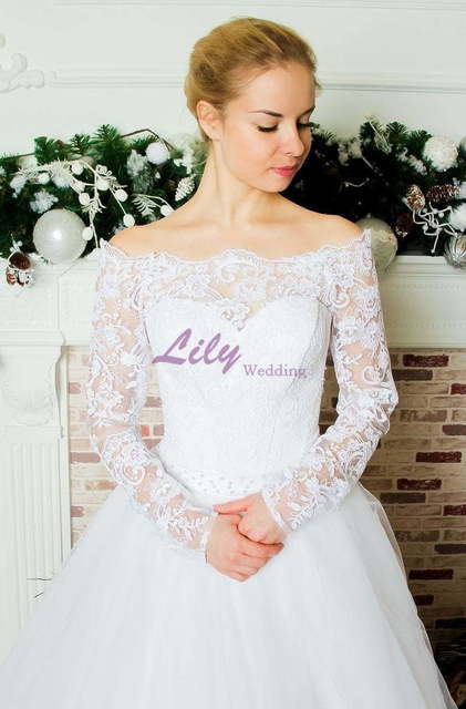 Свадебное платье 2102. Силуэт Пышное, А-силуэт. Цвет Белый / Молочный. Вид 7