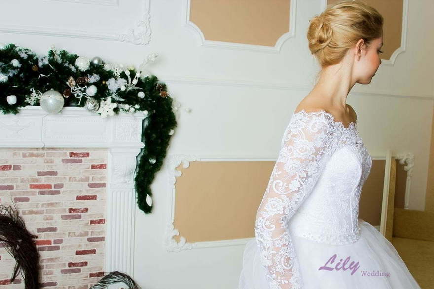 Свадебное платье 2102. Силуэт Пышное, А-силуэт. Цвет Белый / Молочный. Вид 8