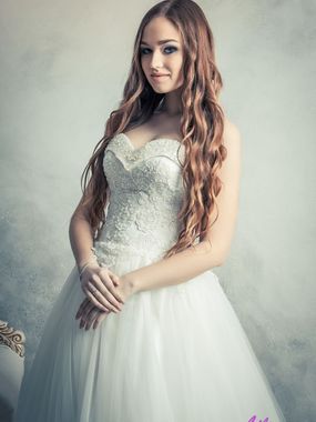 Свадебное платье 6006. Силуэт Пышное, А-силуэт. Цвет Белый / Молочный. Вид 2