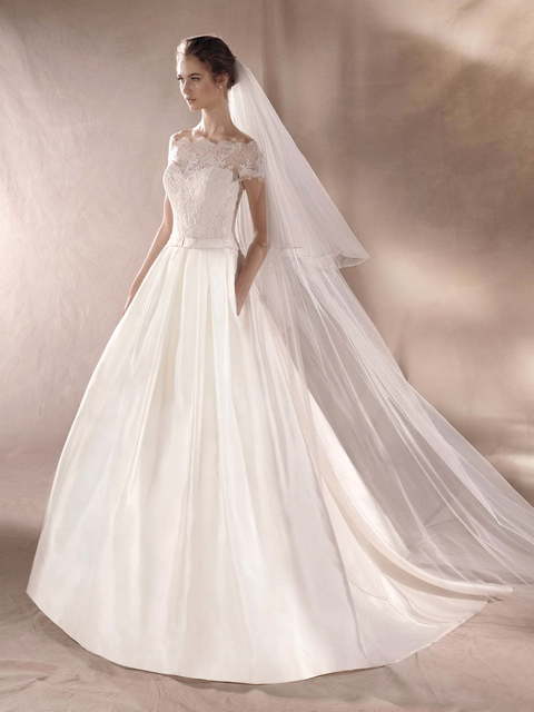 Свадебное платье Sami. Силуэт А-силуэт. Цвет Белый / Молочный. Вид 1