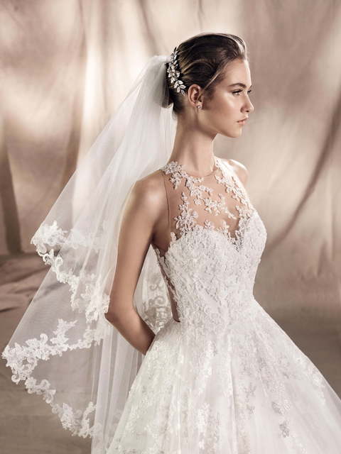 Свадебное платье Sonia. Силуэт Пышное, А-силуэт. Цвет Белый / Молочный. Вид 3