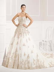 Свадебное платье Quark. Силуэт А-силуэт. Цвет Белый / Молочный, Айвори / Капучино, Золото. Вид 1