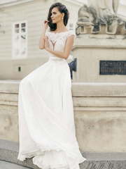 Свадебное платье Beatris. Силуэт А-силуэт, Прямое. Цвет Белый / Молочный. Вид 2