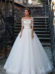 Свадебное платье Dalila. Силуэт Пышное, А-силуэт. Цвет Белый / Молочный. Вид 1