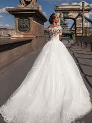 Свадебное платье Francheska. Силуэт Пышное, А-силуэт. Цвет Белый / Молочный. Вид 2