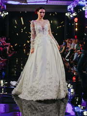 Свадебное платье Aldertina. Силуэт А-силуэт. Цвет Белый / Молочный, Айвори / Капучино. Вид 1