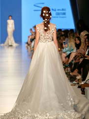 Свадебное платье Barbara. Силуэт А-силуэт, Прямое. Цвет Белый / Молочный, Айвори / Капучино. Вид 2