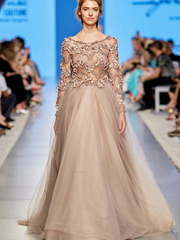 Свадебное платье Beverly. Силуэт А-силуэт. Цвет Айвори / Капучино. Вид 1