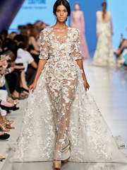 Свадебное платье Blanche. Силуэт А-силуэт, Прямое. Цвет Белый / Молочный. Вид 1