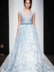 Свадебное платье Brandi. Силуэт А-силуэт. Цвет Голубой / Синий. Вид 1