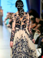 Свадебное платье Brimma. Силуэт А-силуэт. Цвет Айвори / Капучино, Голубой / Синий. Вид 2