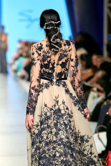 Свадебное платье Brimma. Силуэт А-силуэт. Цвет Айвори / Капучино, Голубой / Синий. Вид 2