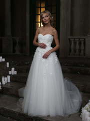 Свадебное платье Platonico. Силуэт А-силуэт. Цвет Белый / Молочный. Вид 1