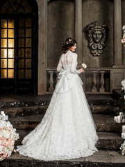 Свадебное платье Tesoruccio. Силуэт А-силуэт. Цвет Белый / Молочный, Айвори / Капучино. Вид 2