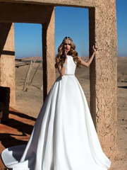 Свадебное платье Amira. Силуэт А-силуэт. Цвет Белый / Молочный. Вид 1