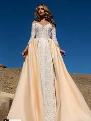 Свадебное платье Azalia. Силуэт Пышное, А-силуэт, Прямое. Цвет Белый / Молочный, Айвори / Капучино, Персик / Оранжевый. Вид 1