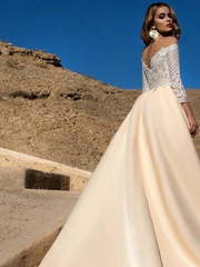 Свадебное платье Azalia. Силуэт Пышное, А-силуэт, Прямое. Цвет Белый / Молочный, Айвори / Капучино, Персик / Оранжевый. Вид 2