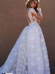 Свадебное платье Jady. Силуэт А-силуэт, Прямое. Цвет Белый / Молочный, Айвори / Капучино. Вид 2