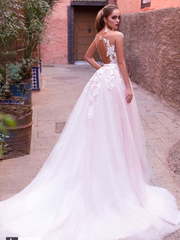 Свадебное платье Lamia. Силуэт А-силуэт, Прямое. Цвет оттенки Розового. Вид 2