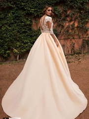 Свадебное платье Zafir. Силуэт А-силуэт. Цвет Айвори / Капучино, Персик / Оранжевый. Вид 2