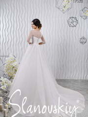 Свадебное платье 17022. Силуэт Пышное, А-силуэт. Цвет Белый / Молочный. Вид 2