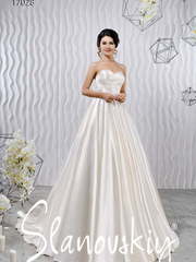 Свадебное платье 17028. Силуэт Пышное, А-силуэт. Цвет Белый / Молочный, Айвори / Капучино. Вид 1