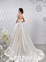 Свадебное платье 17028. Силуэт Пышное, А-силуэт. Цвет Белый / Молочный, Айвори / Капучино. Вид 2