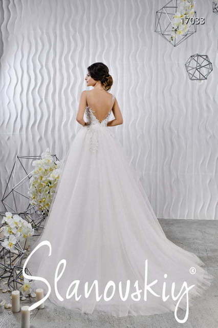 Свадебное платье 17033. Силуэт Пышное, А-силуэт. Цвет Белый / Молочный. Вид 2