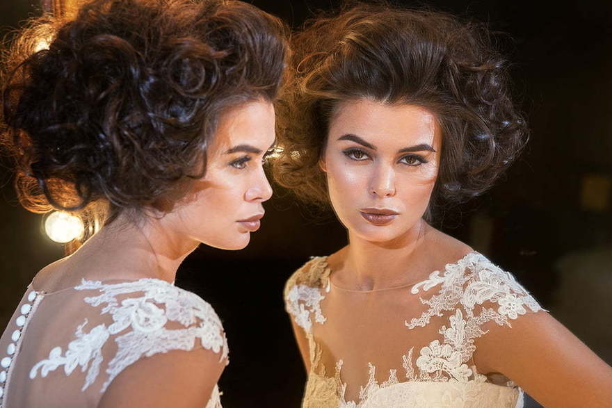 Свадебное платье 15229. Силуэт А-силуэт. Цвет Айвори / Капучино, Белый / Молочный. Вид 4