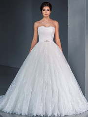 Свадебное платье Alika. Силуэт Пышное, А-силуэт. Цвет Белый / Молочный. Вид 1