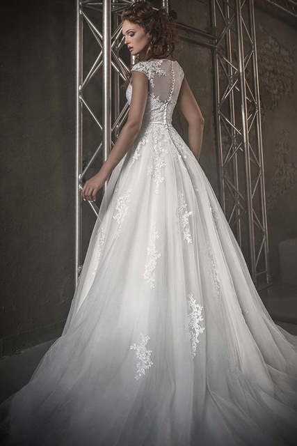 Свадебное платье Dafna. Силуэт А-силуэт, Прямое. Цвет Белый / Молочный. Вид 2