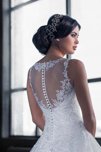 Свадебное платье Destined. Силуэт Пышное, А-силуэт. Цвет Белый / Молочный. Вид 3