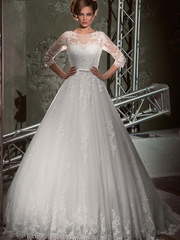 Свадебное платье Dew. Силуэт Пышное, А-силуэт. Цвет Белый / Молочный. Вид 1