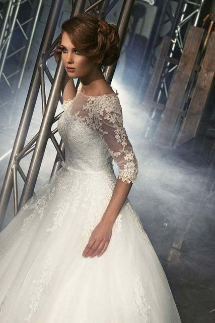 Свадебное платье Dew. Силуэт Пышное, А-силуэт. Цвет Белый / Молочный. Вид 3