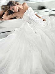 Свадебное платье Lino. Силуэт А-силуэт. Цвет Белый / Молочный. Вид 1