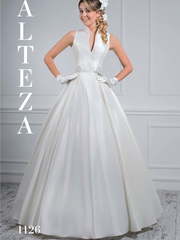 Свадебное платье 1126. Силуэт А-силуэт. Цвет Белый / Молочный, Айвори / Капучино. Вид 1